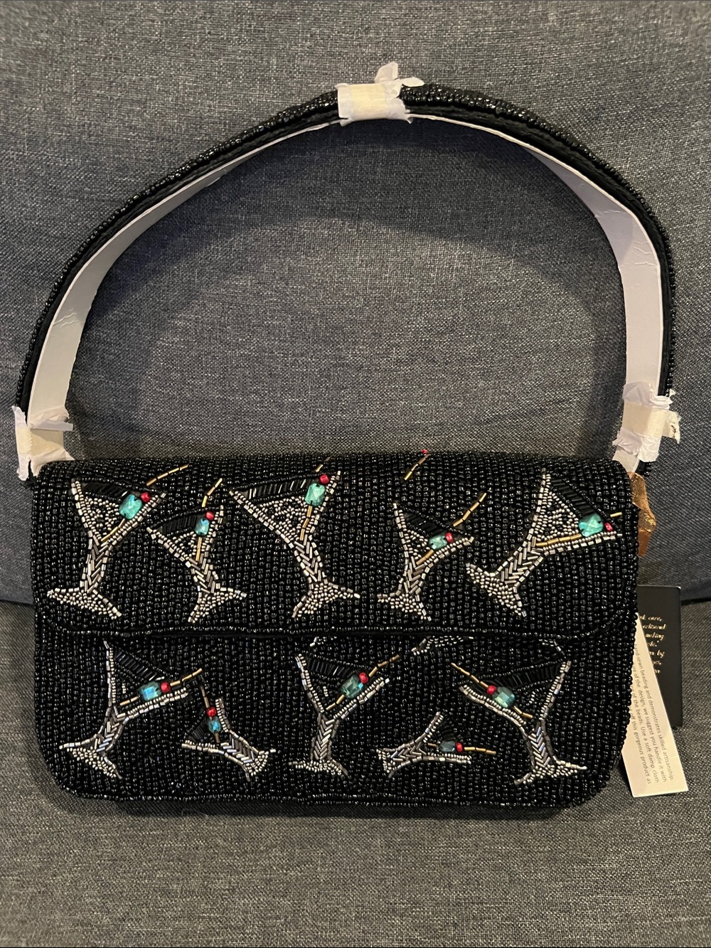 Martini Beaded Shoulder Bag NEW
